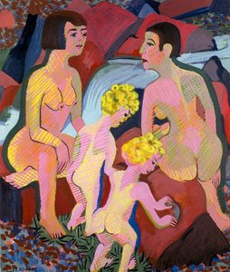 Donne e bambini bagnanti